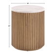 Steve Silver Colvin 3pc Round White Marble Top Coffee & End Table Set in Toffee
