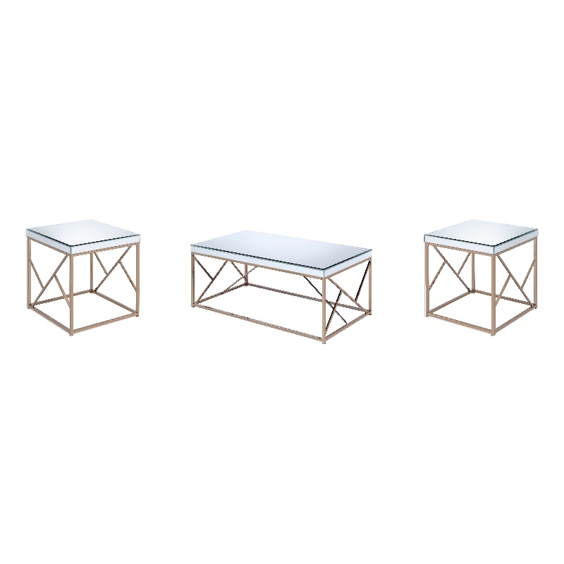 Steve Silver Evelyn 3pc Coffee & End Table Set in Tan