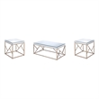 Steve Silver Evelyn 3pc Coffee & End Table Set in Tan