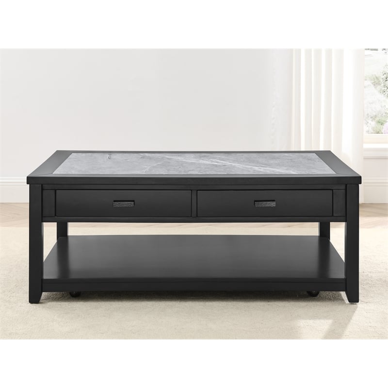 Steve Silver Garvine Coffee & End Table Set (C+2E) in Black