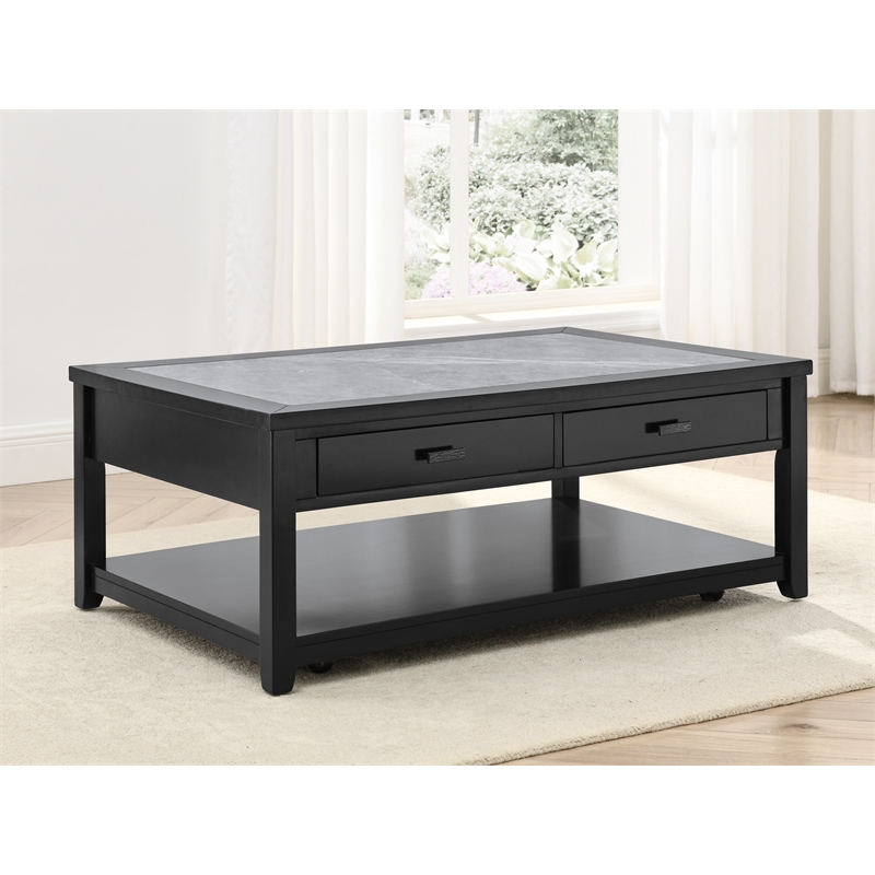 Steve Silver Garvine Coffee & End Table Set (C+2E) in Black