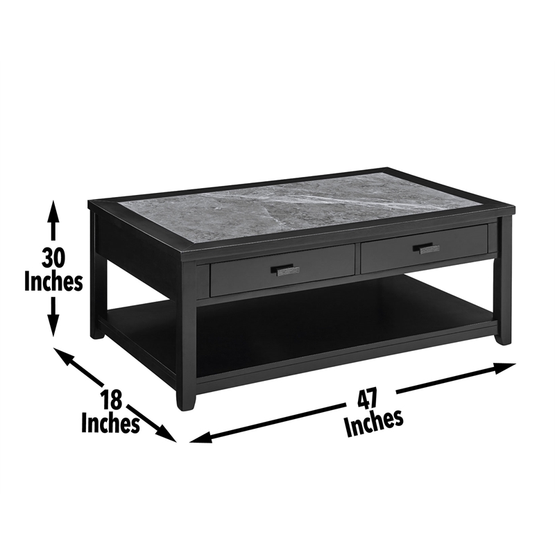 Steve Silver Garvine Coffee & End Table Set (C+2E) in Black