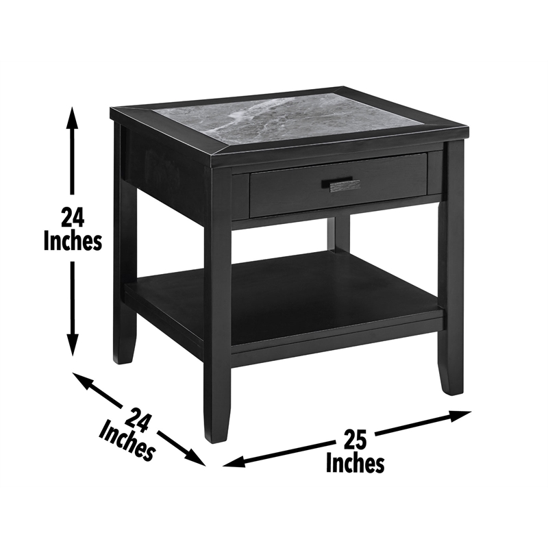 Steve Silver Garvine Coffee & End Table Set (C+2E) in Black
