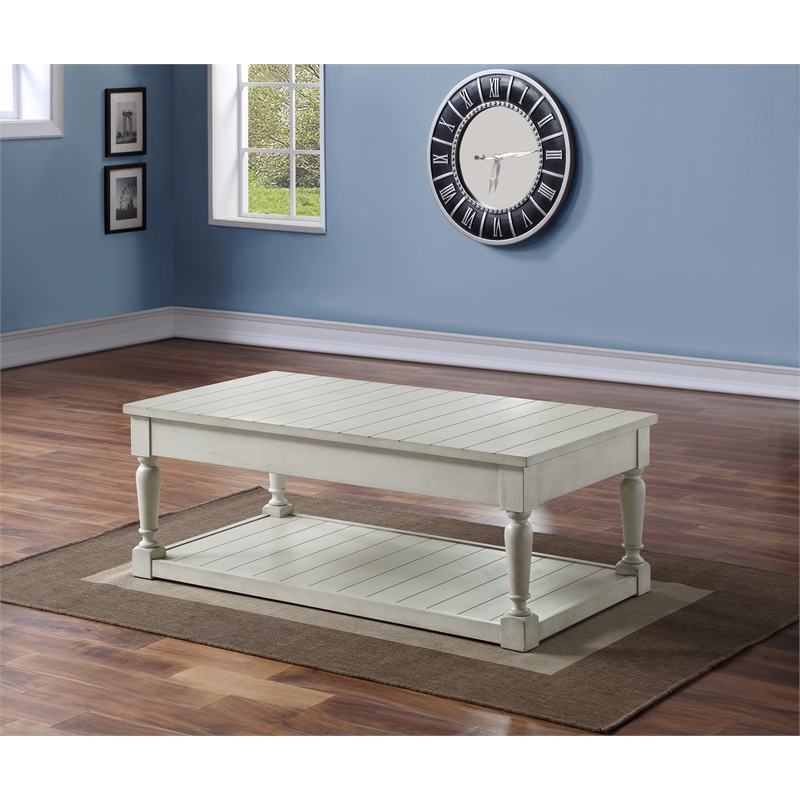 Steve Silver Hemingway 3pc Coffee Table Set in White