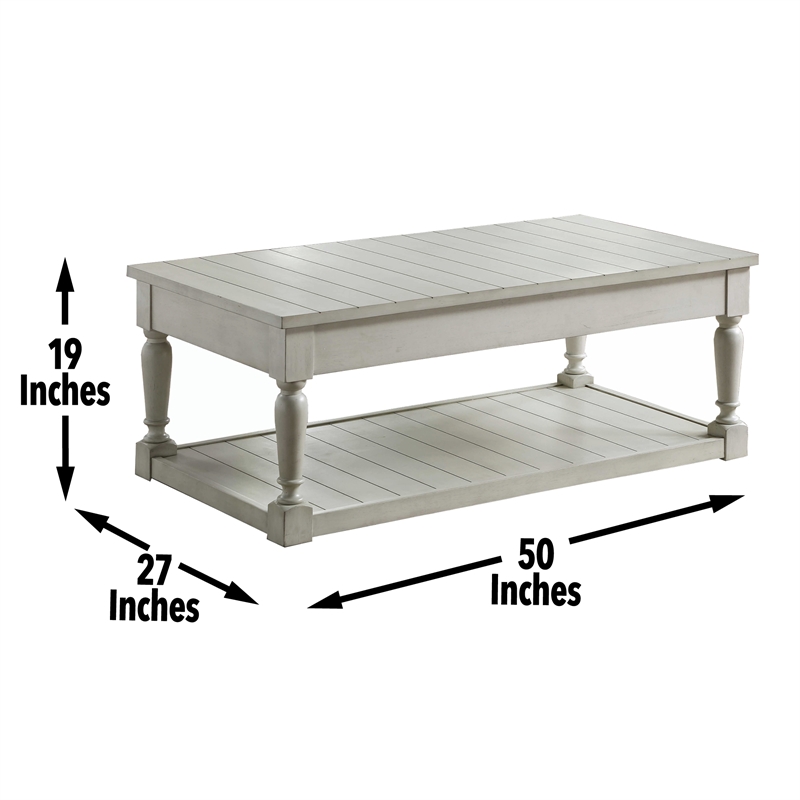 Steve Silver Hemingway 3pc Coffee Table Set in White
