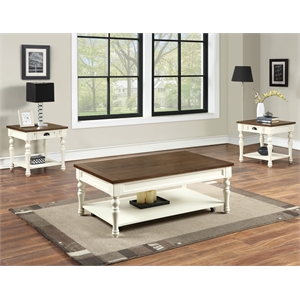 Steve Silver Joanna 3pc Two End & One Coffee Table in White