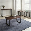 Steve Silver Jennings Live Edge 3pc Coffee & End Table Set in Brown