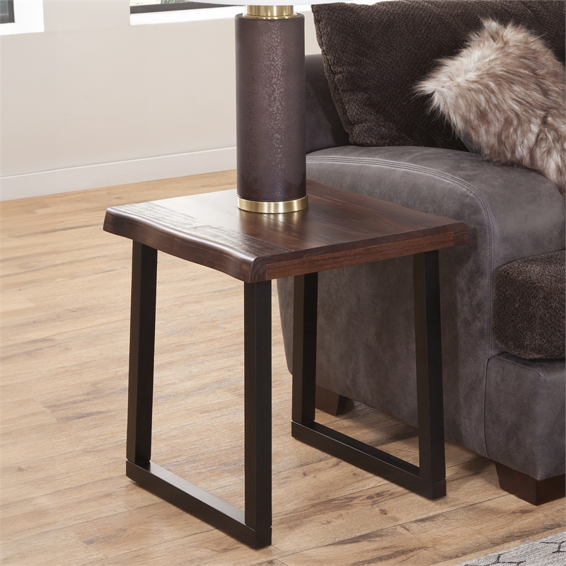 Steve Silver Jennings Live Edge 3pc Coffee & End Table Set in Brown