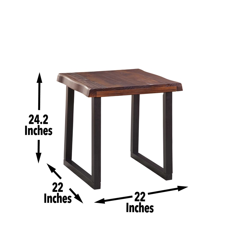 Steve Silver Jennings Live Edge 3pc Coffee & End Table Set in Brown