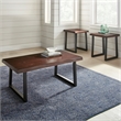 Steve Silver Jennings Live Edge 3pc Coffee & End Table Set in Brown