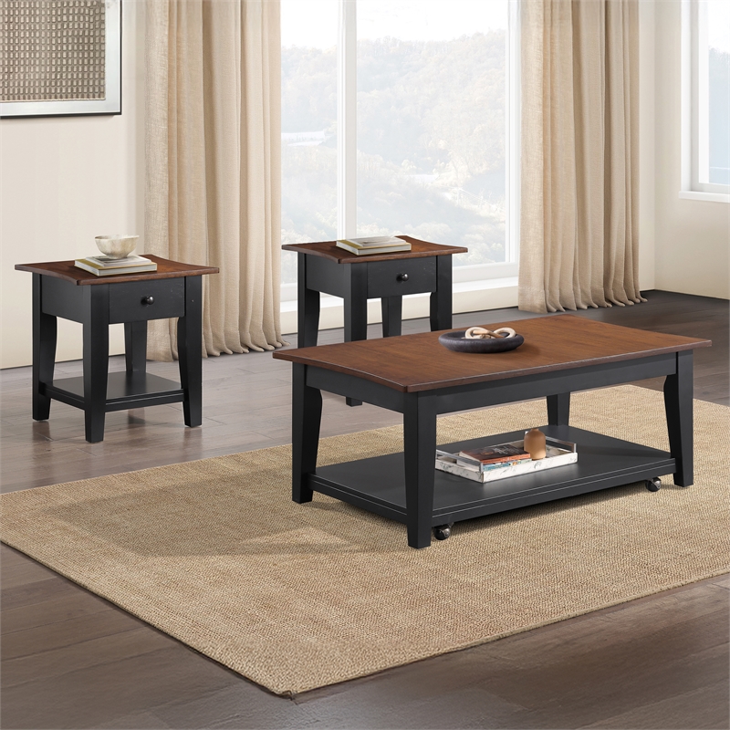 Steve Silver Joplin 3PC Coffee & End Table Set in Brown