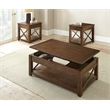 Steve Silver Lenka 3pc Coffee & End Table Set in Brown