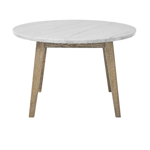 Steve Silver Vida 48&quot Round White Marble Dining Table