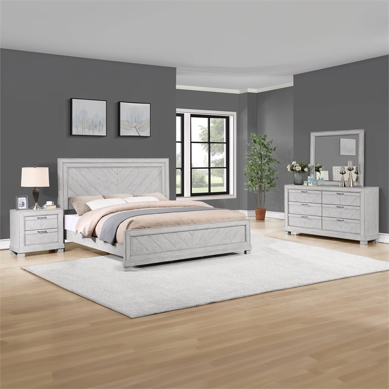 Steve Silver Montana 4-Piece Queen Set in Gray