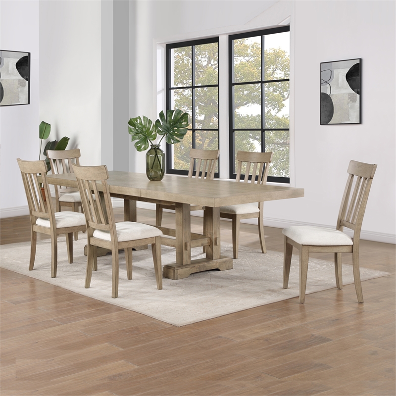 Steve Silver Napa 7-Piece Dining Set in Sand