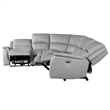 Steve Silver Alexandria 5pc Leather Power Reclining Sofa in Stone
