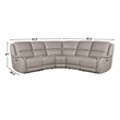 Steve Silver Alexandria 5pc Leather Power Reclining Sofa in Stone