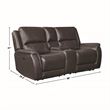 Steve Silver Alexandria Leather Power Reclining Love Seat in Brown