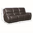 Steve Silver Alexandria Leather Power Reclining Sofa in Brown