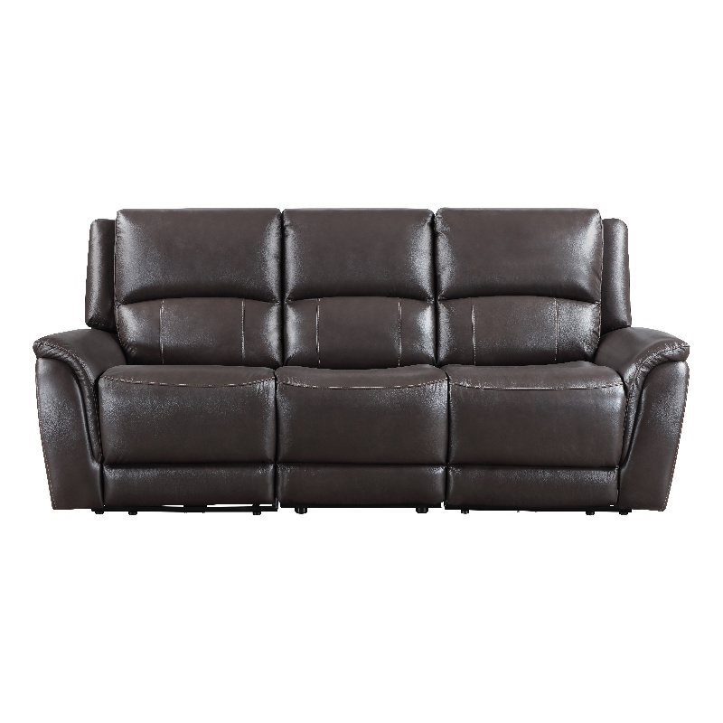 Steve Silver Alexandria Leather Power Reclining Sofa in Brown