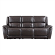 Steve Silver Alexandria Leather Power Reclining Sofa in Brown