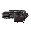 Steve Silver Alexandria 6pc Dual-Power Leather Reclining Sectional in Chocolate