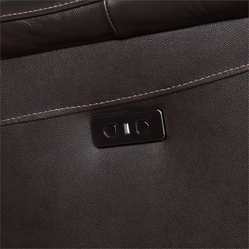 Steve Silver Alexandria 6pc Dual-Power Leather Reclining Sectional in Chocolate