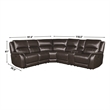 Steve Silver Alexandria 6pc Dual-Power Leather Reclining Sectional in Chocolate