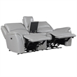 Steve Silver Alexandria Leather Power Reclining Love Seat in Gray