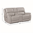 Steve Silver Alexandria Leather Power Reclining Love Seat in Gray