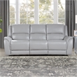 Steve Silver Alexandria Leather Power Reclining Sofa in Gray