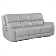 Steve Silver Alexandria Leather Power Reclining Sofa in Gray