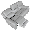 Steve Silver Alexandria Leather Power Reclining Sofa in Gray