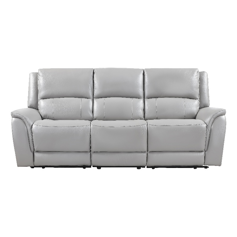 Steve Silver Alexandria Leather Power Reclining Sofa in Gray