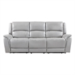 Steve Silver Alexandria Leather Power Reclining Sofa in Gray