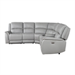 Steve Silver Alexandria 6-Piece Dual-Power Leather Reclining Sectional in Stone