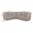 Steve Silver Alexandria 6-Piece Dual-Power Leather Reclining Sectional in Stone
