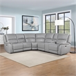 Steve Silver Alexandria 6-Piece Dual-Power Leather Reclining Sectional in Stone
