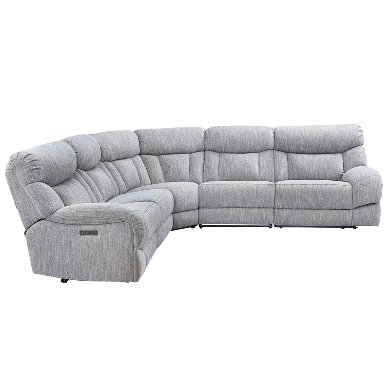 Steve Silver Park City 5PC Sectional Sofa Set in Gray
