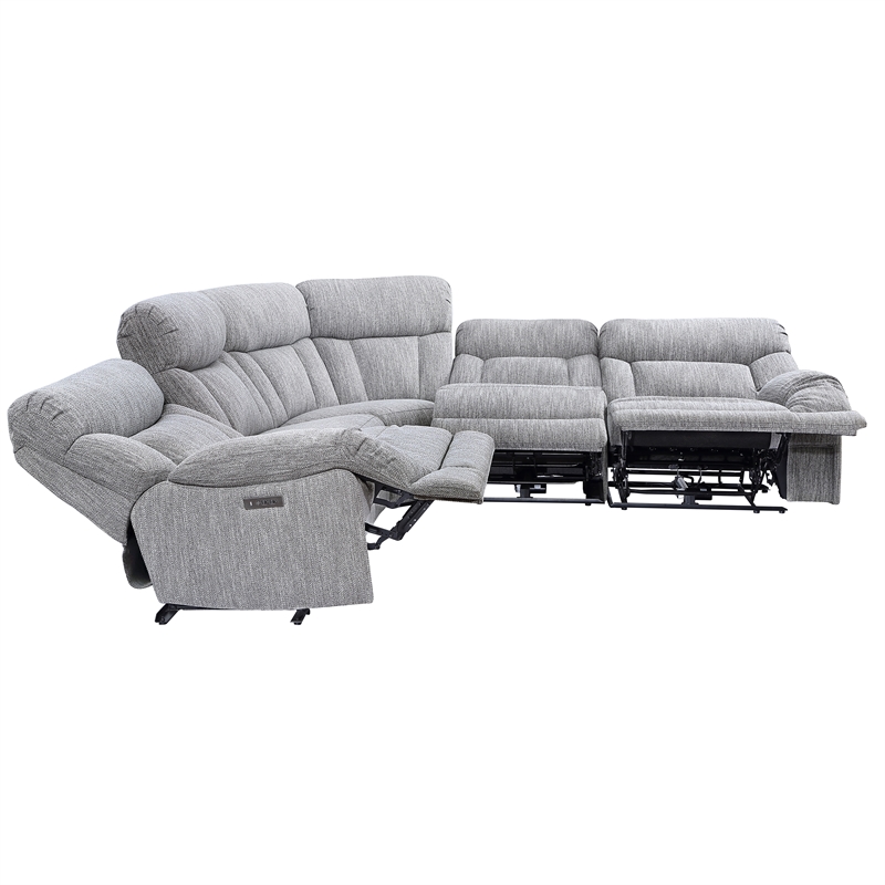 Steve Silver Park City 5PC Sectional Sofa Set in Gray