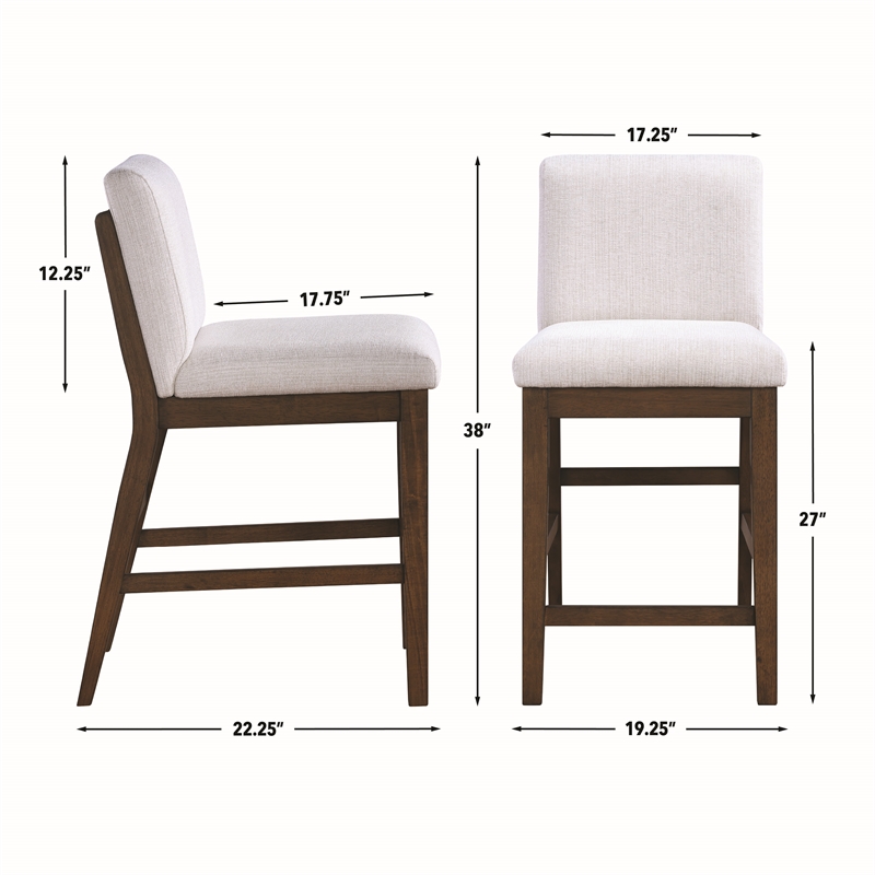 Steve Silver Canton 7PC Counter Dining Set w/Upholster Chair in Brown