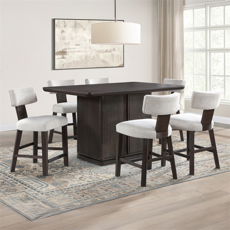 Steve Silver Oakley Black 7PC Counter Dining Set