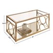 Steve Silver Olympia 3pc Coffee Table Set in Gold/Clear