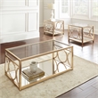 Steve Silver Olympia 3pc Coffee Table Set in Gold/Clear