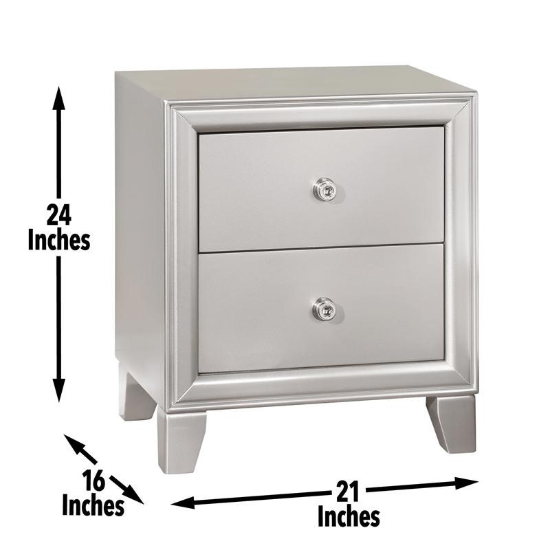 Steve Silver Omni 3 pc King Bedroom Set(2 NS+Bed) in Gray