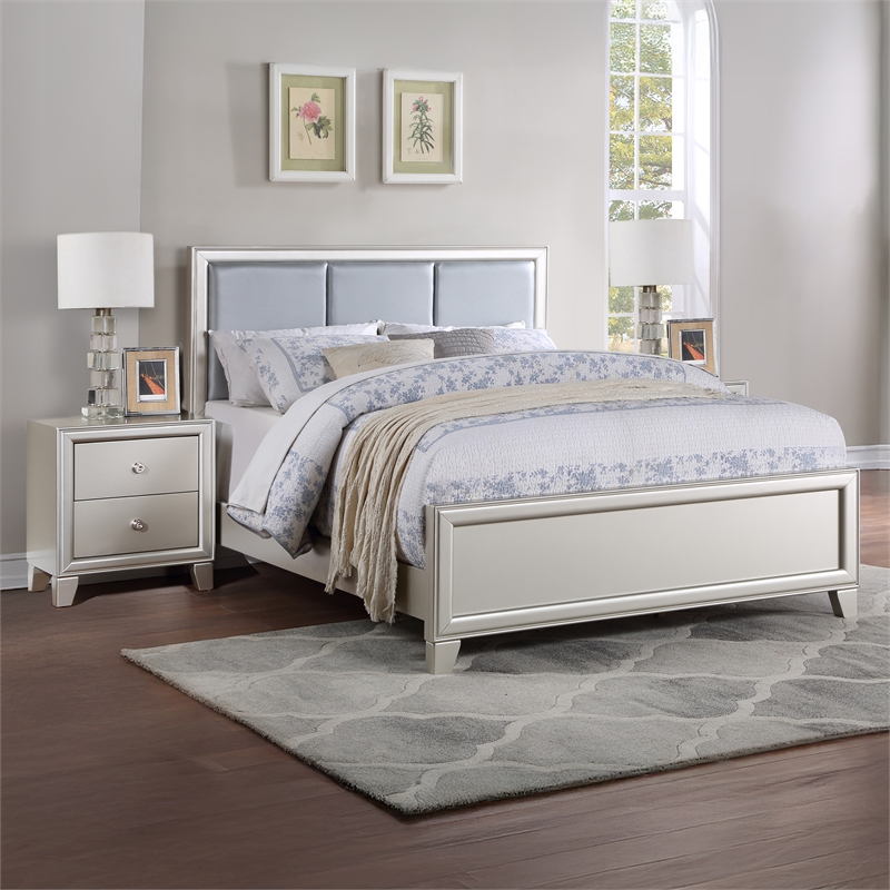 Steve Silver Omni 3 pc Queen Bedroom Set(2 NS+Bed) in Gray