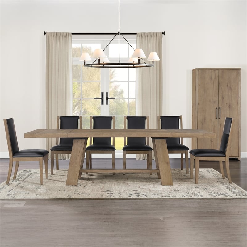 Steve Silver Orinda 7pc Dining Set in Brown