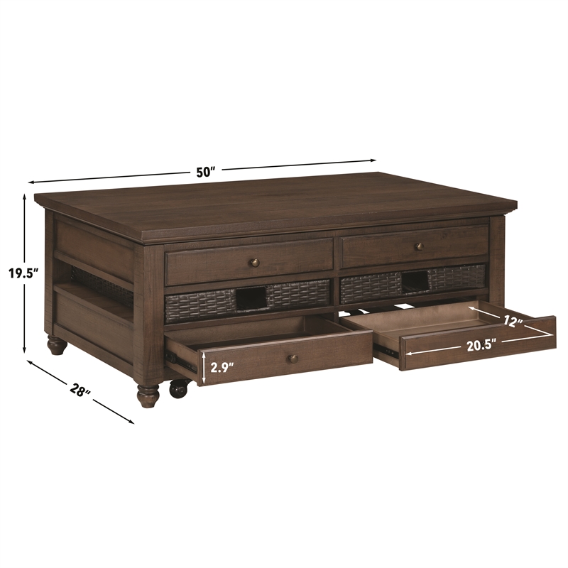 Steve Silver Oliver 3-Piece Coffee & End Table Set in Brown