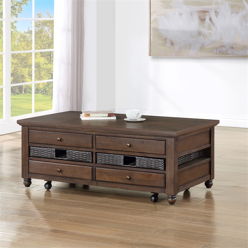 Steve Silver Oliver 3-Piece Coffee & End Table Set in Brown