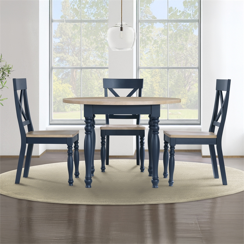 Steve Silver Darcy 5pc Dining Set in Blue